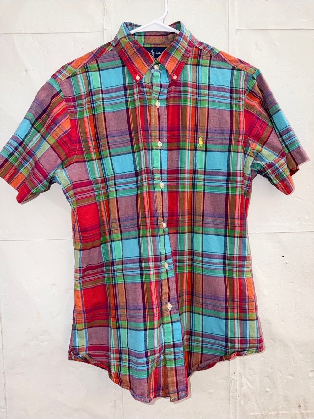 Ralph Lauren Multi-Color Plaid Short-Sleeve Button-Down Shirt